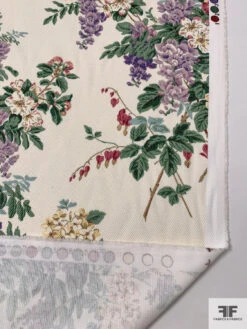 Rustic Floral Printed Cotton Pique - Earthy Greens / Dusty Purples / Yellows / Antique White 17 Rustic Floral Printed Cotton Pique - Earthy Greens / Dusty Purples / Yellows / Antique White -Fabrics And Fabrics Store 18302 7