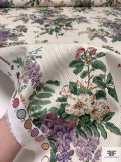 Rustic Floral Printed Cotton Pique - Earthy Greens / Dusty Purples / Yellows / Antique White 19 Rustic Floral Printed Cotton Pique - Earthy Greens / Dusty Purples / Yellows / Antique White -Fabrics And Fabrics Store 18302 9