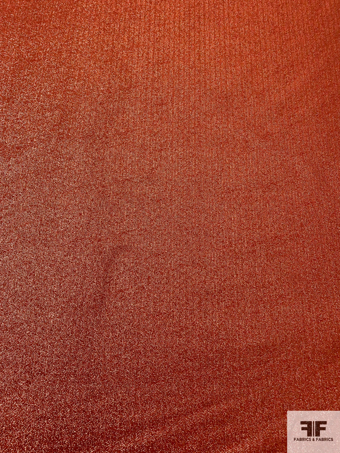 French Broken Herringbone Lamé With Vertical Stretch - Burnt Orange / Copper 7 French Broken Herringbone Lamé With Vertical Stretch - Burnt Orange / Copper - Image 5