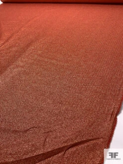 French Broken Herringbone Lamé With Vertical Stretch - Burnt Orange / Copper 18 French Broken Herringbone Lamé With Vertical Stretch - Burnt Orange / Copper -Fabrics And Fabrics Store 18398 8