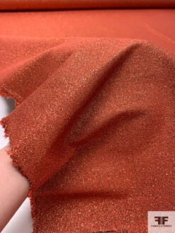 French Broken Herringbone Lamé With Vertical Stretch - Burnt Orange / Copper 19 French Broken Herringbone Lamé With Vertical Stretch - Burnt Orange / Copper -Fabrics And Fabrics Store 18398 9