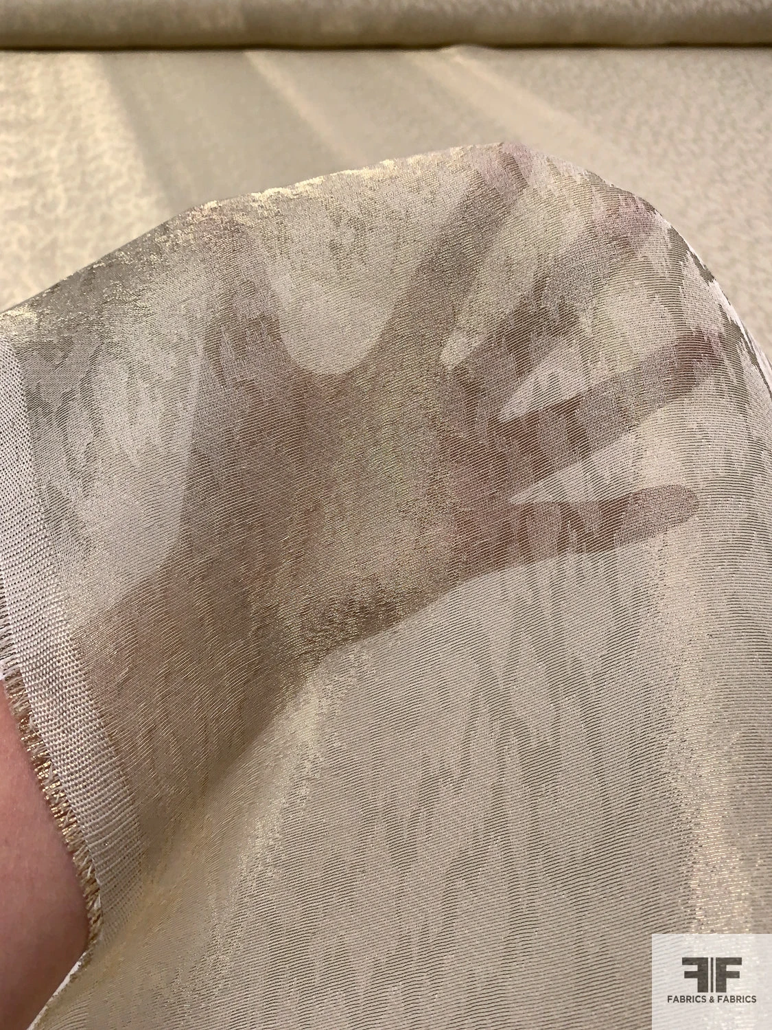 Italian Animal Pattern Stiff Lamé Gauze - Champagne-Gold 4 Italian Animal Pattern Stiff Lamé Gauze - Champagne-Gold - Image 2