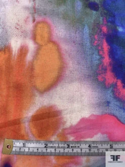 Abstract Watercolor Printed Stretch Fine Cotton Twill - Multicolor -Fabrics And Fabrics Store 18403 6