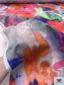 Abstract Watercolor Printed Stretch Fine Cotton Twill - Multicolor -Fabrics And Fabrics Store 18403 9