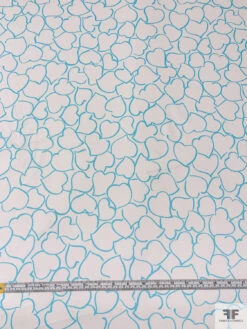 Made In Switzerland Hearts Printed Fine Cotton Sateen - Turquoise / White 13 Made In Switzerland Hearts Printed Fine Cotton Sateen - Turquoise / White -Fabrics And Fabrics Store 18448 3