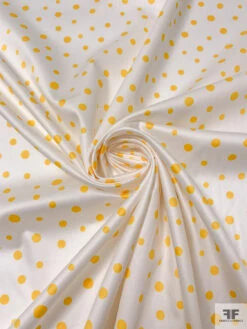 Made In Switzerland Polka Dots Printed Fine Cotton Sateen - Yellow / White 13 Made In Switzerland Polka Dots Printed Fine Cotton Sateen - Yellow / White -Fabrics And Fabrics Store 18452 1