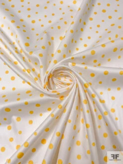 Made In Switzerland Polka Dots Printed Fine Cotton Sateen - Yellow / White 12 Made In Switzerland Polka Dots Printed Fine Cotton Sateen - Yellow / White -Fabrics And Fabrics Store 18452 2