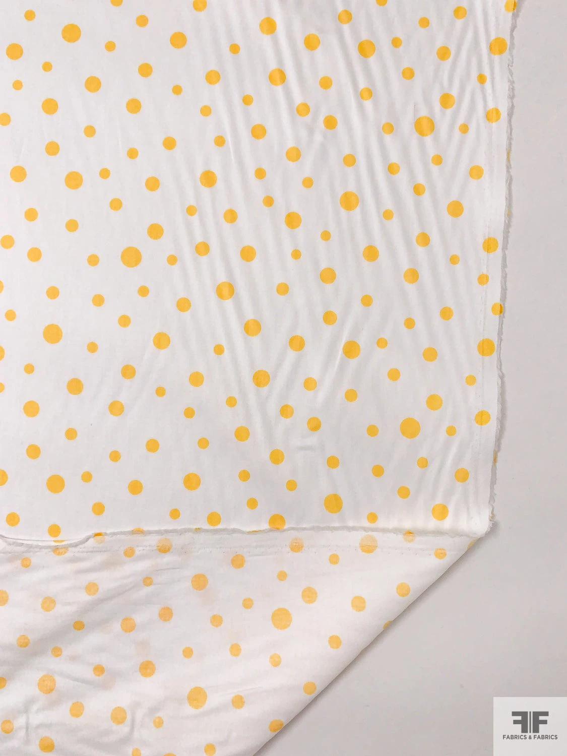 Made In Switzerland Polka Dots Printed Fine Cotton Sateen - Yellow / White 8 Made In Switzerland Polka Dots Printed Fine Cotton Sateen - Yellow / White - Image 7