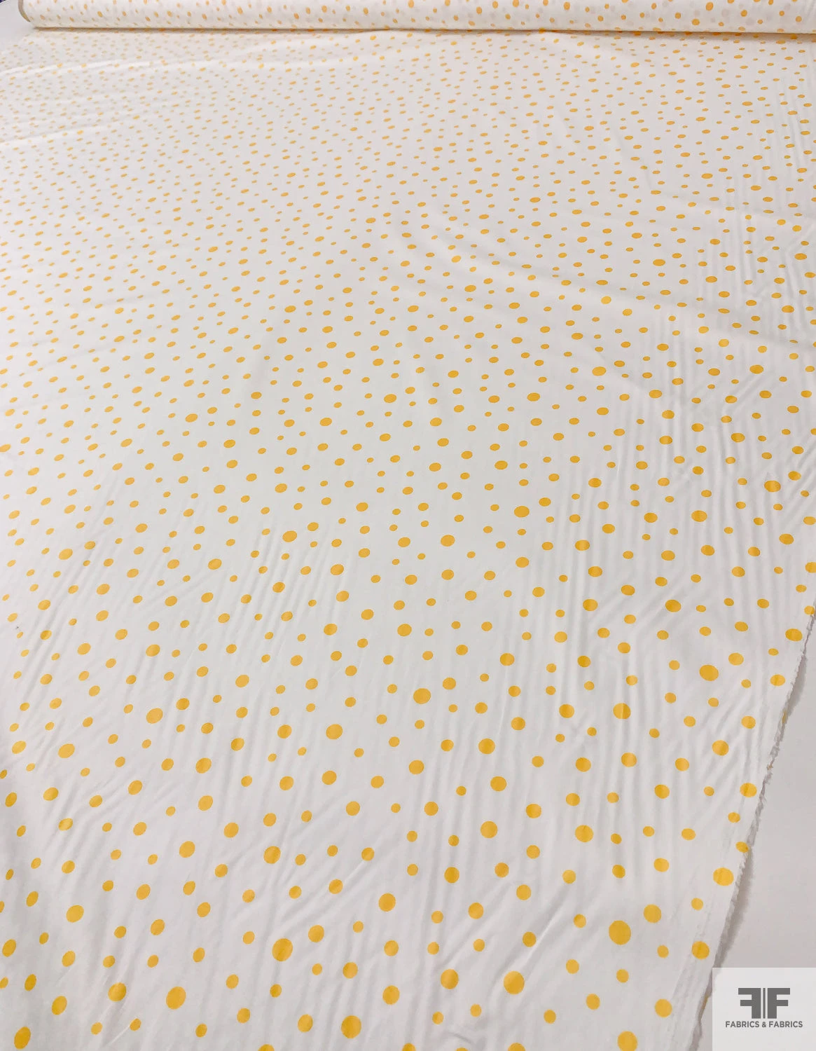 Made In Switzerland Polka Dots Printed Fine Cotton Sateen - Yellow / White 9 Made In Switzerland Polka Dots Printed Fine Cotton Sateen - Yellow / White - Image 8