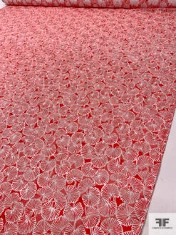 Made In Switzerland Floral Burnout And Printed Jacquard Cotton Voile - Vermilion / White 18 Made In Switzerland Floral Burnout And Printed Jacquard Cotton Voile - Vermilion / White -Fabrics And Fabrics Store 18471 8