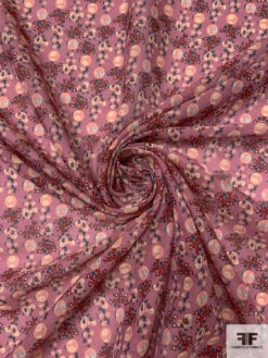 Ditsy Bark And Branch Graphic Printed Cotton Voile - Dusty Rose / Peach / Burgundy / Aqua -Fabrics And Fabrics Store 18474 2