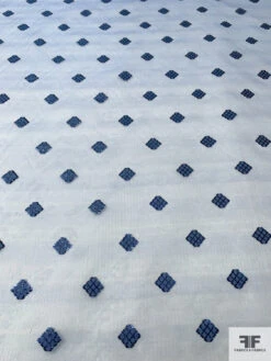 Italian Shadow Striped Silk Organza With Lurex Diamond Fil Coupé - Blue -Fabrics And Fabrics Store 18492 4 3908bbd4 82b5 429e 9252 c647bda97da8