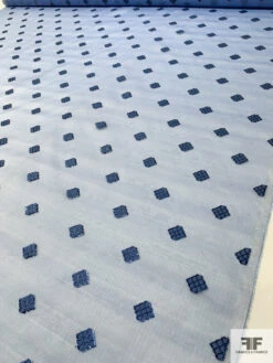 Italian Shadow Striped Silk Organza With Lurex Diamond Fil Coupé - Blue -Fabrics And Fabrics Store 18492 7 13e03a61 134c 4d9d ab0c e9b483cbe4b3