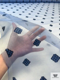 Italian Shadow Striped Silk Organza With Lurex Diamond Fil Coupé - Blue -Fabrics And Fabrics Store 18492 8 1580d788 1f62 4e06 accc 1df76c453d2f