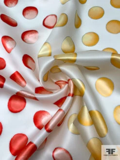 Italian Eclipse Inspired Printed Heavy Satin Face Organza - Margold / Red / White / Grey -Fabrics And Fabrics Store 18495 2