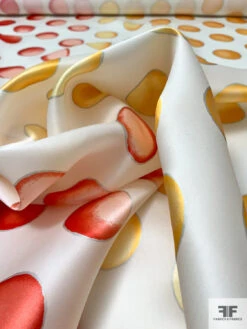 Italian Eclipse Inspired Printed Heavy Satin Face Organza - Margold / Red / White / Grey -Fabrics And Fabrics Store 18495 3