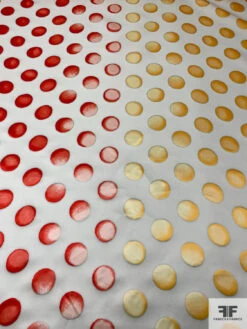 Italian Eclipse Inspired Printed Heavy Satin Face Organza - Margold / Red / White / Grey -Fabrics And Fabrics Store 18495 4