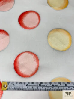 Italian Eclipse Inspired Printed Heavy Satin Face Organza - Margold / Red / White / Grey -Fabrics And Fabrics Store 18495 6