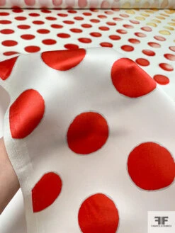 Italian Eclipse Inspired Printed Heavy Satin Face Organza - Margold / Red / White / Grey -Fabrics And Fabrics Store 18495 9