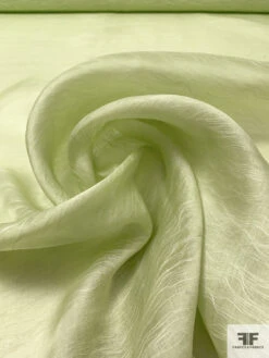 Italian 2-Ply Yarned Silk And Cotton Organza - Soft Lime -Fabrics And Fabrics Store 18525 3