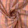 Italian Plaid Silk And Cotton Voile-Organza - Tuscan Tan / Magenta / Purple / White