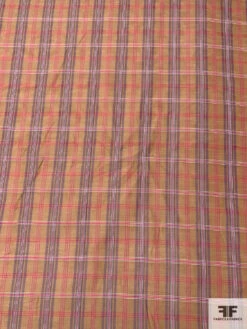 Italian Plaid Silk And Cotton Voile-Organza - Tuscan Tan / Magenta / Purple / White 15 Italian Plaid Silk And Cotton Voile-Organza - Tuscan Tan / Magenta / Purple / White -Fabrics And Fabrics Store 18529 4