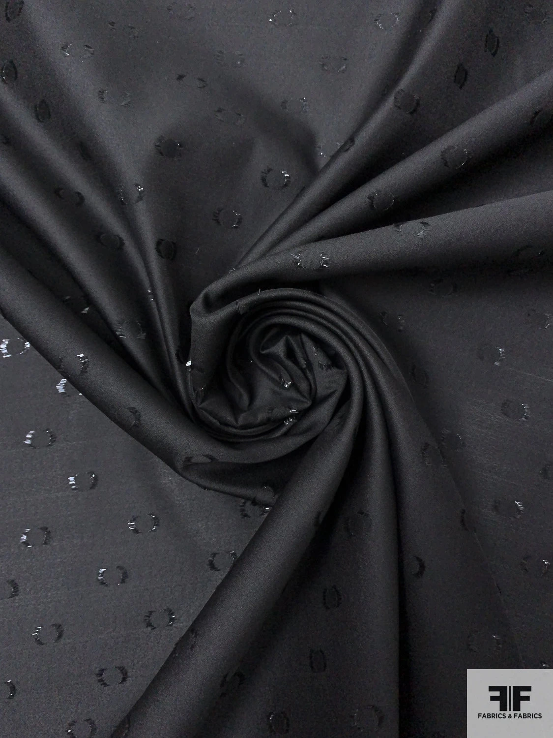 French Lightweight Taffeta With Lurex Dots - Black 3 French Lightweight Taffeta With Lurex Dots - Black