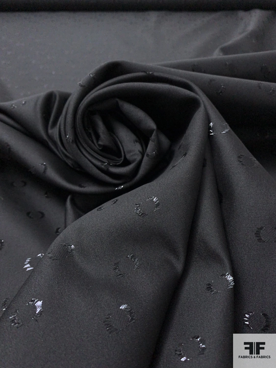 French Lightweight Taffeta With Lurex Dots - Black 6 French Lightweight Taffeta With Lurex Dots - Black - Image 4