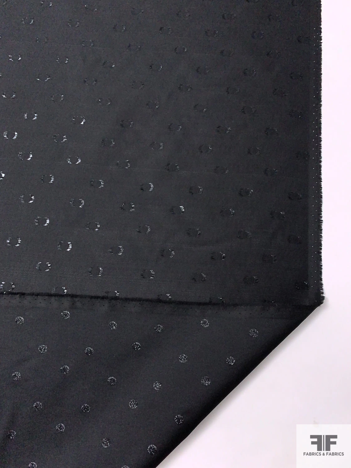 French Lightweight Taffeta With Lurex Dots - Black 9 French Lightweight Taffeta With Lurex Dots - Black - Image 7