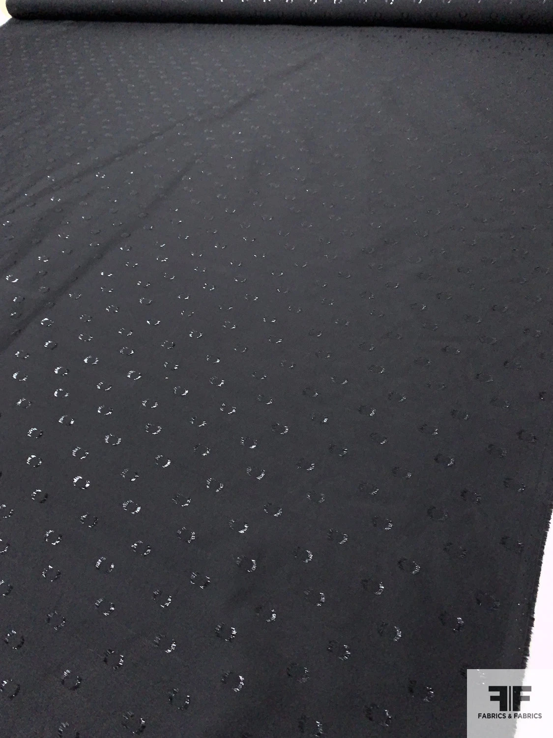 French Lightweight Taffeta With Lurex Dots - Black 10 French Lightweight Taffeta With Lurex Dots - Black - Image 8