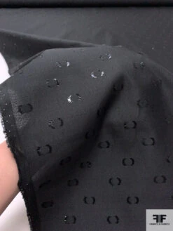 French Lightweight Taffeta With Lurex Dots - Black 19 French Lightweight Taffeta With Lurex Dots - Black -Fabrics And Fabrics Store 18549 9