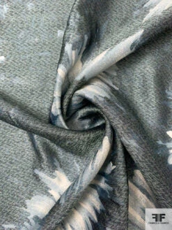 Made In Switzerland Floral Printed Lamé - Dark Dusty Sage / Dusty Sky / Light Gold 14 Made In Switzerland Floral Printed Lamé - Dark Dusty Sage / Dusty Sky / Light Gold -Fabrics And Fabrics Store 18550 1