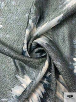 Made In Switzerland Floral Printed Lamé - Dark Dusty Sage / Dusty Sky / Light Gold 13 Made In Switzerland Floral Printed Lamé - Dark Dusty Sage / Dusty Sky / Light Gold -Fabrics And Fabrics Store 18550 2