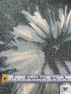 Made In Switzerland Floral Printed Lamé - Dark Dusty Sage / Dusty Sky / Light Gold 17 Made In Switzerland Floral Printed Lamé - Dark Dusty Sage / Dusty Sky / Light Gold -Fabrics And Fabrics Store 18550 6