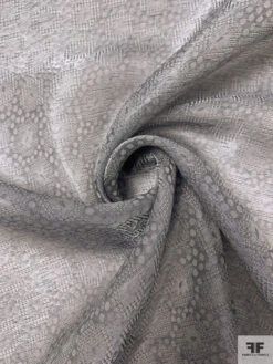 Made In Switzerland Circles And Floral Metallic Jacquard Gazar - Grey / Silver