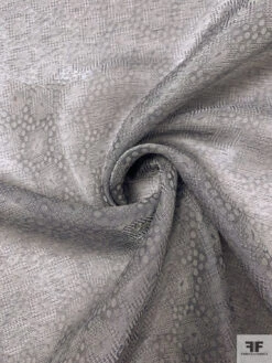 Made In Switzerland Circles And Floral Metallic Jacquard Gazar - Grey / Silver -Fabrics And Fabrics Store 18559 2