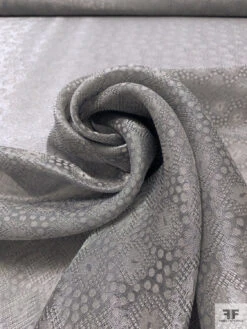 Made In Switzerland Circles And Floral Metallic Jacquard Gazar - Grey / Silver -Fabrics And Fabrics Store 18559 3