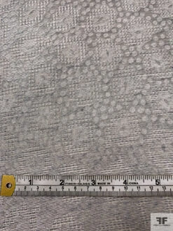 Made In Switzerland Circles And Floral Metallic Jacquard Gazar - Grey / Silver -Fabrics And Fabrics Store 18559 5