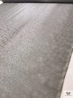 Made In Switzerland Circles And Floral Metallic Jacquard Gazar - Grey / Silver -Fabrics And Fabrics Store 18559 7