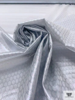French Oval Design Holographic Jacquard Tissue Lamé - Silver / Grey 13 French Oval Design Holographic Jacquard Tissue Lamé - Silver / Grey -Fabrics And Fabrics Store 18560 3