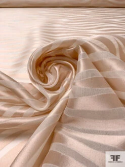 Italian Wavy Striations Burnout Organza - Champagne / Off-White -Fabrics And Fabrics Store 18562 3