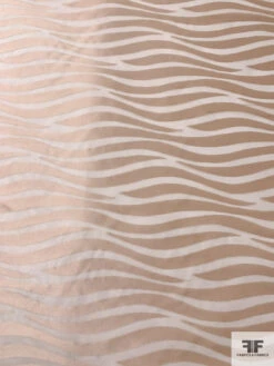 Italian Wavy Striations Burnout Organza - Champagne / Off-White -Fabrics And Fabrics Store 18562 4