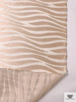 Italian Wavy Striations Burnout Organza - Champagne / Off-White -Fabrics And Fabrics Store 18562 7