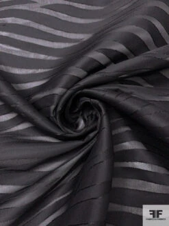 Italian Wavy Striations Burnout Organza - Black -Fabrics And Fabrics Store 18563 2