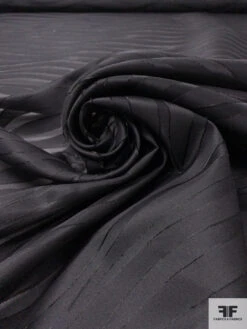 Italian Wavy Striations Burnout Organza - Black -Fabrics And Fabrics Store 18563 3