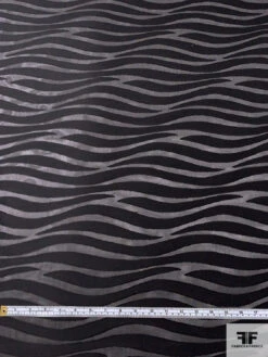 Italian Wavy Striations Burnout Organza - Black -Fabrics And Fabrics Store 18563 5