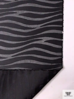 Italian Wavy Striations Burnout Organza - Black -Fabrics And Fabrics Store 18563 7