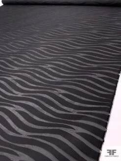 Italian Wavy Striations Burnout Organza - Black -Fabrics And Fabrics Store 18563 8