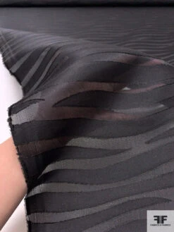 Italian Wavy Striations Burnout Organza - Black -Fabrics And Fabrics Store 18563 9