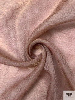 Made In Switzerland Circles And Floral Metallic Jacquard Gazar - Dusty Rose / Gold